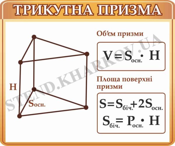 Трикутна призма стенд пластиковий