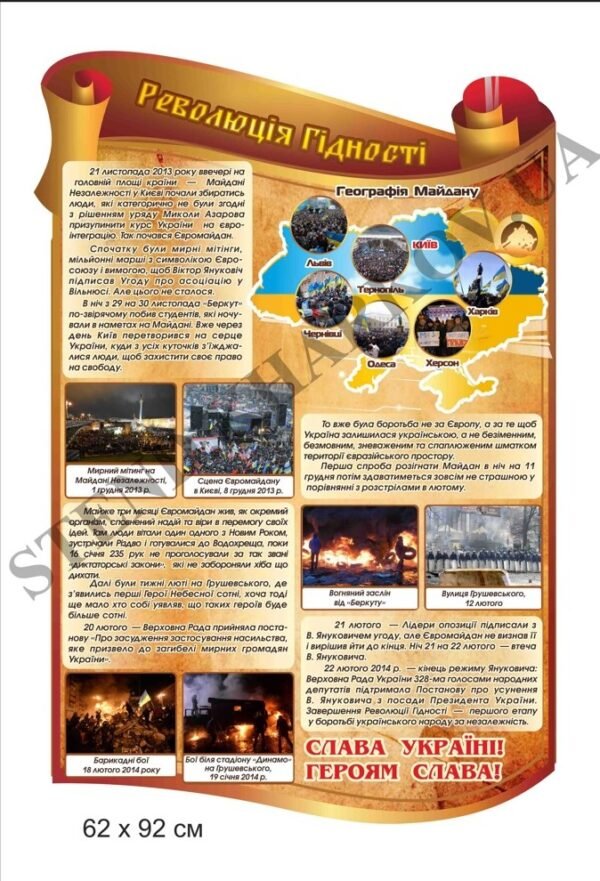 Стенд “Революція гідності” у кабінет історії