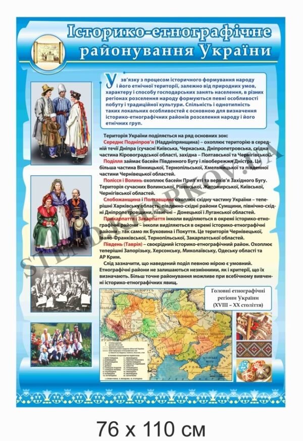 Стенд “Історико-етнографічне районування України”