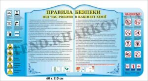 Стенд “Правила безпеки на уроці хімії”
