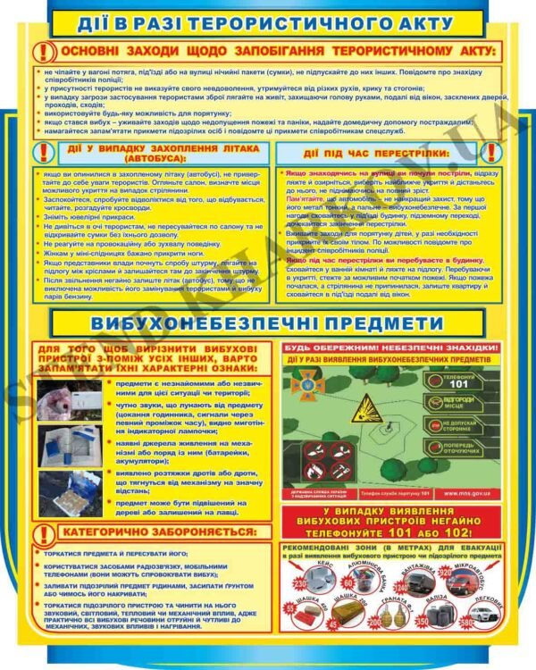 Дії в разі терористичного акту – стенд
