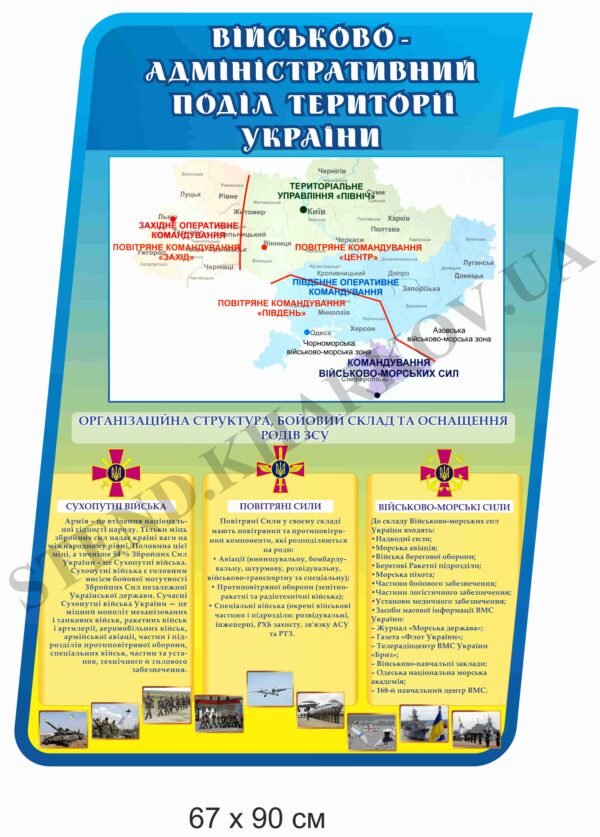 Стенд “Військово-адміністративний поділ території України”