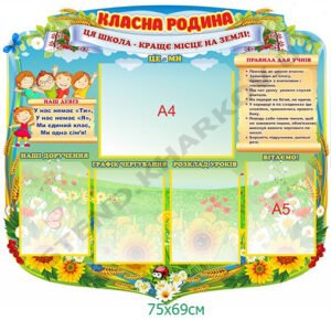 Стенд “Класна родина” з правилами для учнів