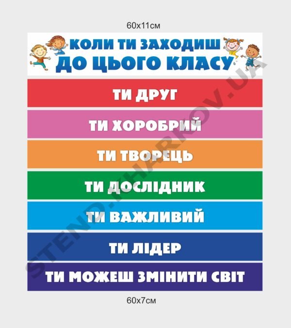 Оформлення класу НУШ. Комплект наліпок