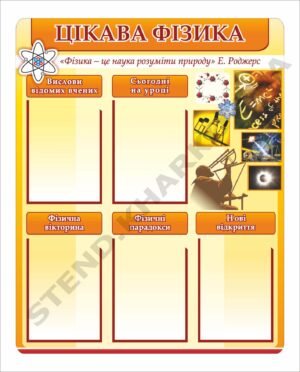 Стенд “Цікава фізика” з кишеньками