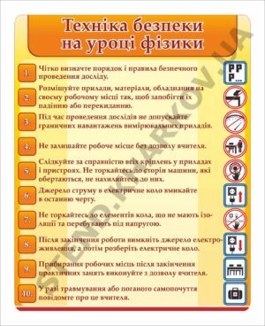 Техніка безпеки на уроці фізики