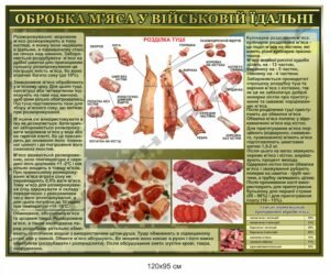 Стенд "Обробка м`яса у військовій їдальні"