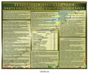 Стенд "Технологія приготування закусок і салатів"