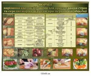 Стенд "Форми нарізання овочів та норми відходів"