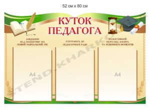 Куток педагога – стенд з пластику