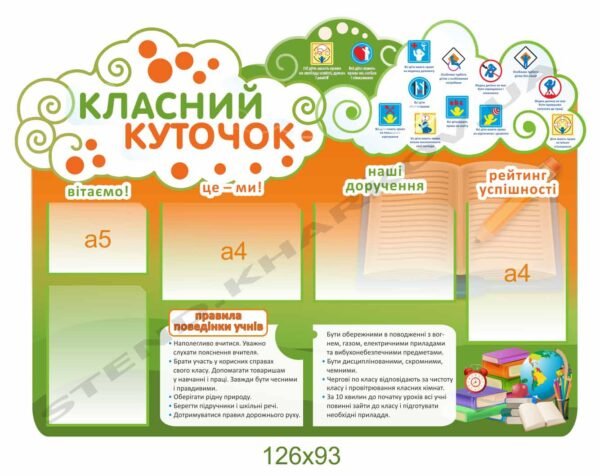 Класний куточок пластиковий “Хмаринки”