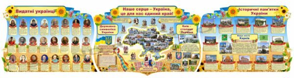 Комплект патріотичних стендів “Наше серце-Україна”