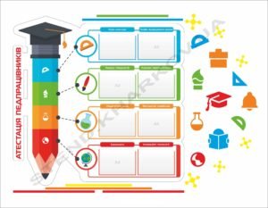 Стенд для педагогів з кишенями для інформації