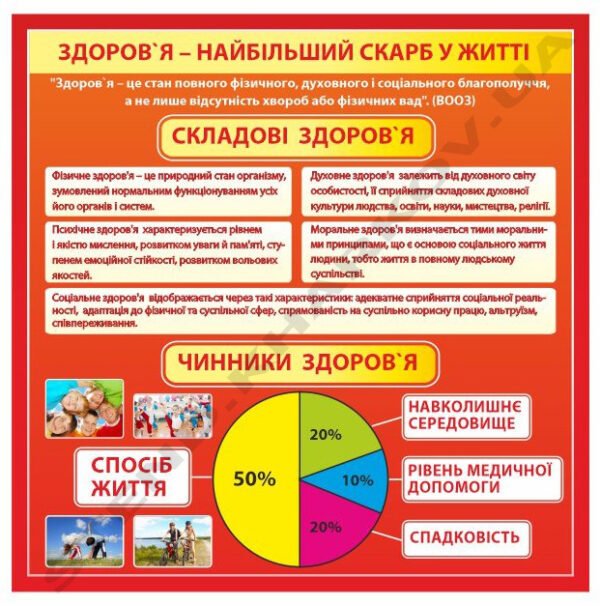 Стенд в школу “Складові і чинники здоров’я”