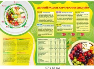 Стенд в їдальню “Денний раціон харчування школяра”