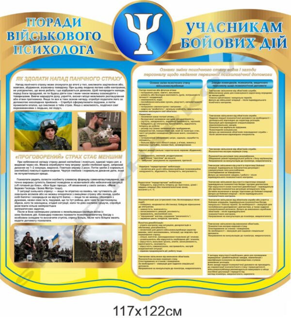 Поради військового психолога – стенд з пластику
