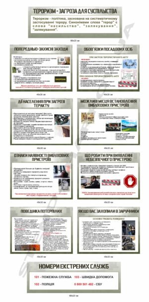 Комплексний пластиковий стенд “Тероризм”