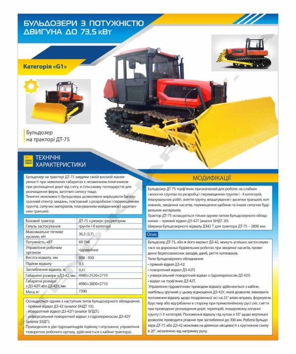 Стенд навчальний “Бульдозер на тракторі ДТ-75”