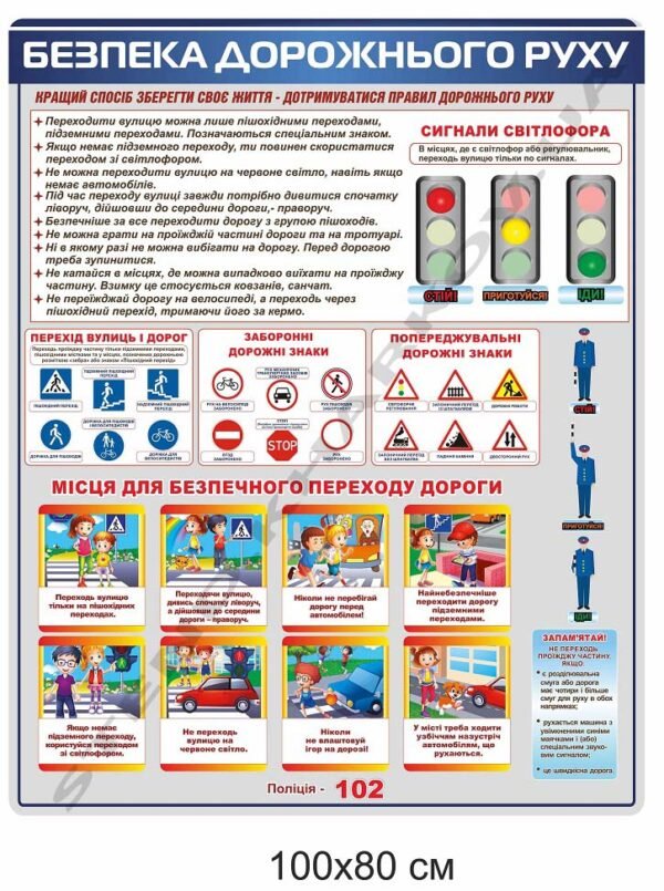 Безпека дорожнього руху – стенд з пластику