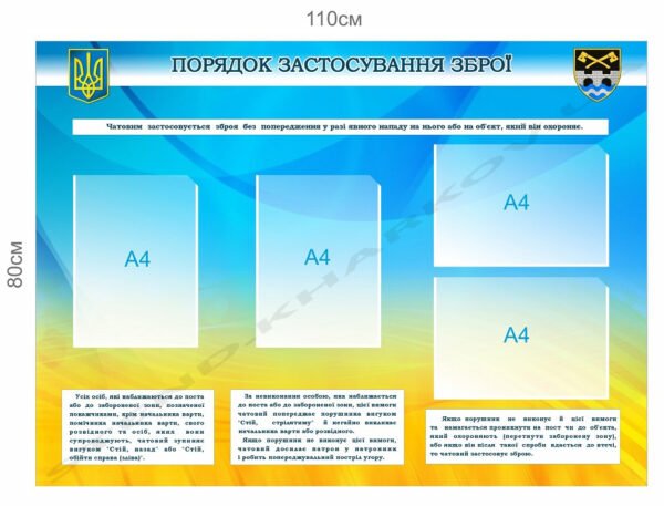 Порядок застосування зброї чатовим – стенд