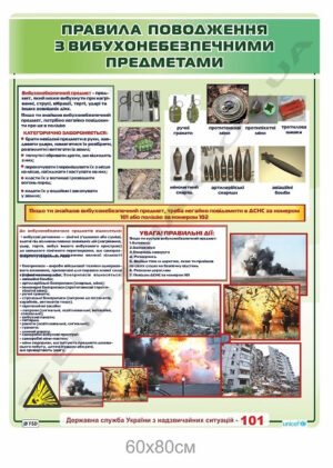 Стенд “Поводження з вибухонебезпечними предметами”