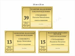 Кабінетна табличка “Відділення”