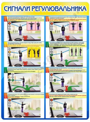 Сигнали регулювальника – стенд для автошколи