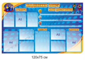 Інформаційний стенд для відділення боксу