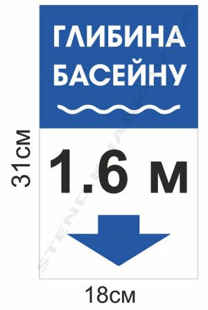 Табличка “Глибина басейну”