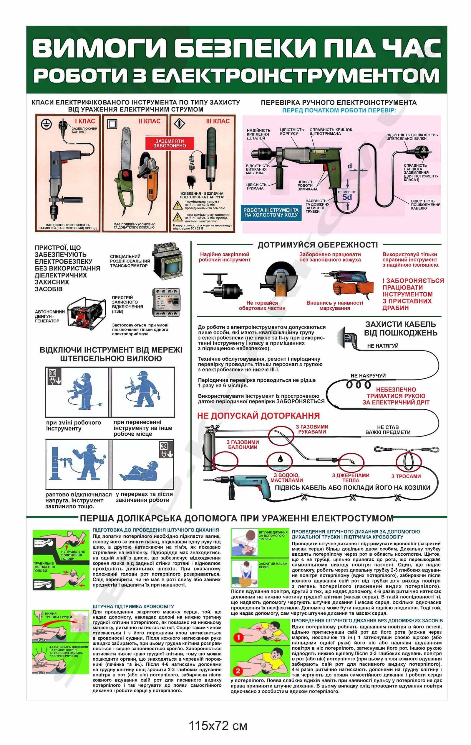 Стенд "Безпека під час роботи з електроінструментом"