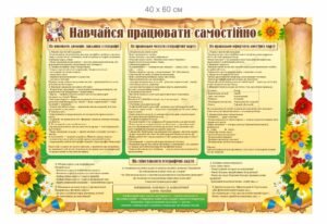 Стенд в кабінет географії “Навчайся працювати самостійно”