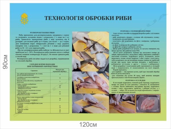 Технологія обробки риби – стенд інформаційний