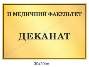 Деканат – кабінетна табличка