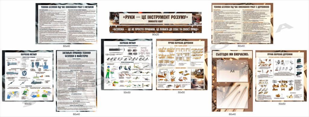 Комплект стендів з трудового навчання для хлопців