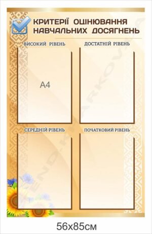 Критерії оцінювання – стенд інформаційний