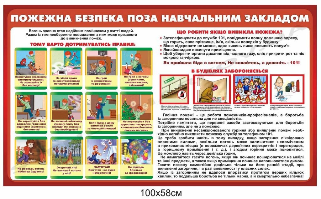 Стенд "Пожежна безпека поза навчальним закладом"
