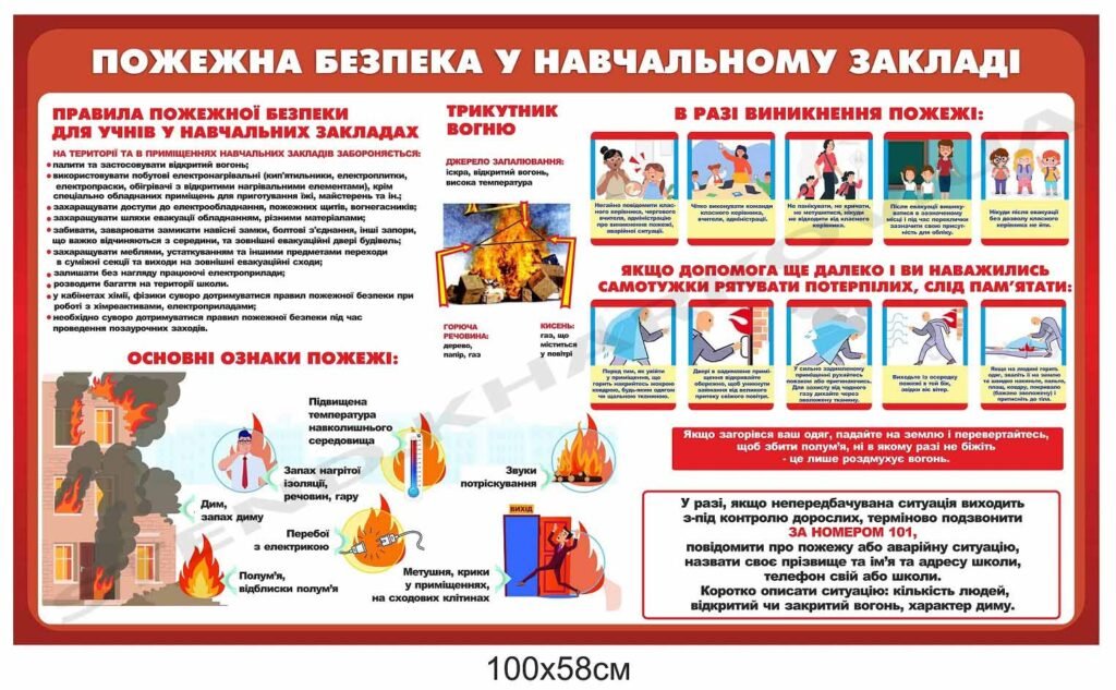 Стенд "Пожежна безпека у навчальному закладі"