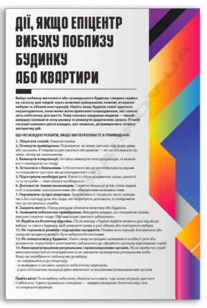 Стенд “Що робити у разі вибуху поблизу будинку”