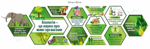Модульний комплект стендів для оформлення кабінету біології