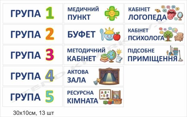 Таблички на двері в дитячий садочок