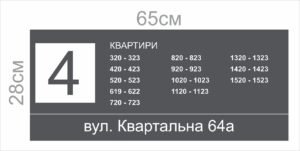Табличка в під’їзд з номерами квартир