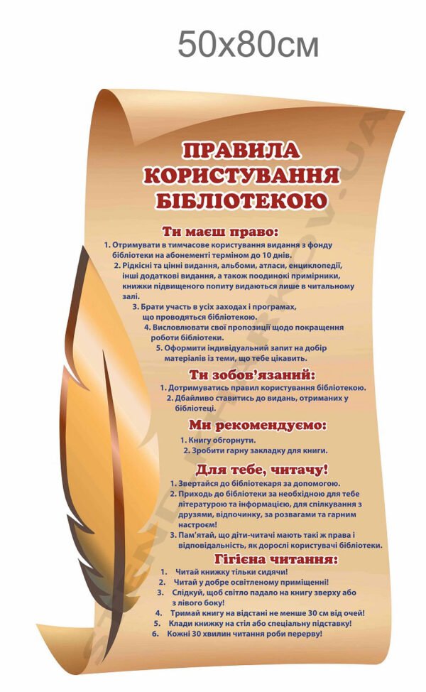 Інформаційний стенд “Правила користування бібліотекою”